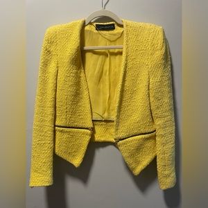 Yellow Boucle Zara Blazer Size Small